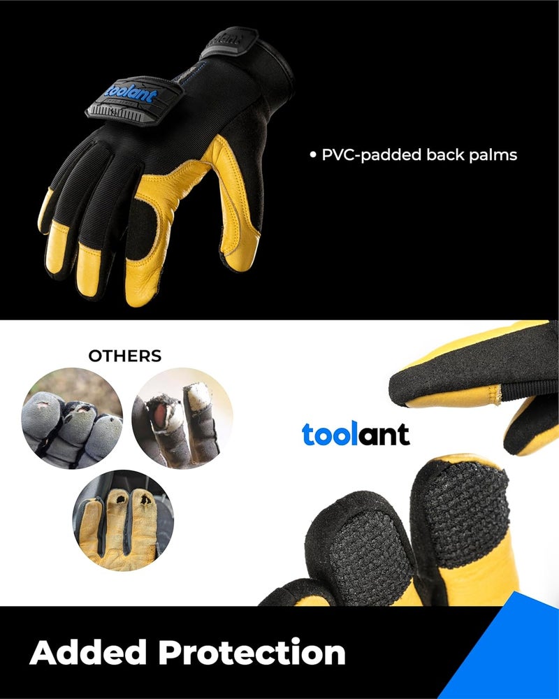 toolant Upgraded Waterproof Winter Work Glove with 3M Lining,Heavy Duty High Dexterity Leather Gloves,Touchscreen with Impact Protection - Image 4